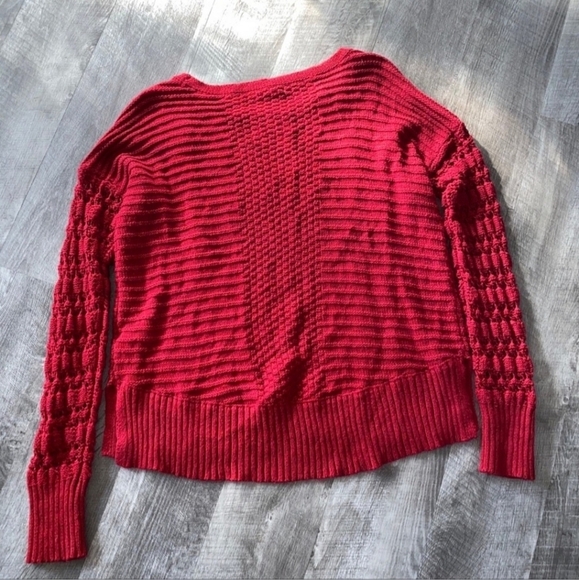 Maurices Red Knit Cable Sweater Top Women's XL Crew Neck Holiday Winter Classic - Picture 2 of 8